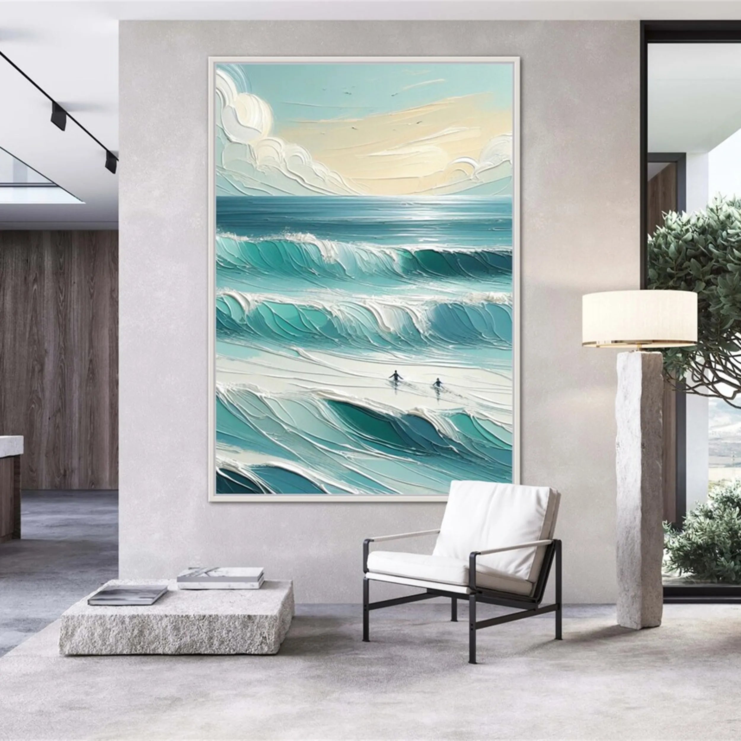 Ocean and Sky Painting #OS 138 - Handmade Canvas Wall Art for Home Decor, Office & Living Room