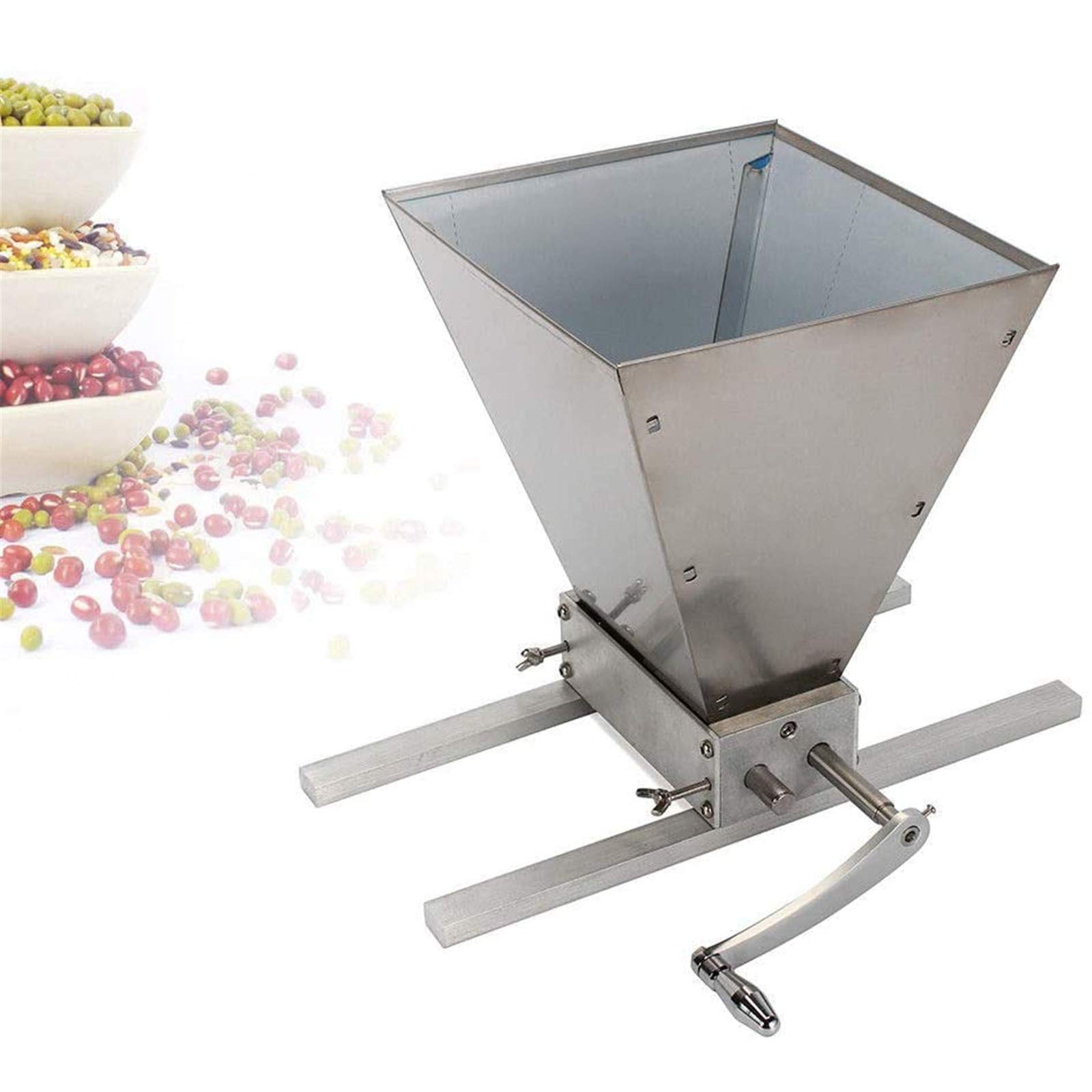 Premium 8 Lb/Min Manual Grain Malt Mill Crusher - 2 Roller Barley Grinder for Home Brewing & Beer Making | Perfect for Craft Breweries, Homebrewers & Whiskey Distilling