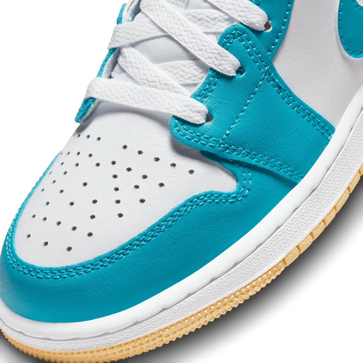 Kids Air Jordan 1 Mid 'Aquatone' Sneakers - Light Blue & White Basketball Shoes for Boys & Girls - Perfect for School, Sports & Casual Wear
