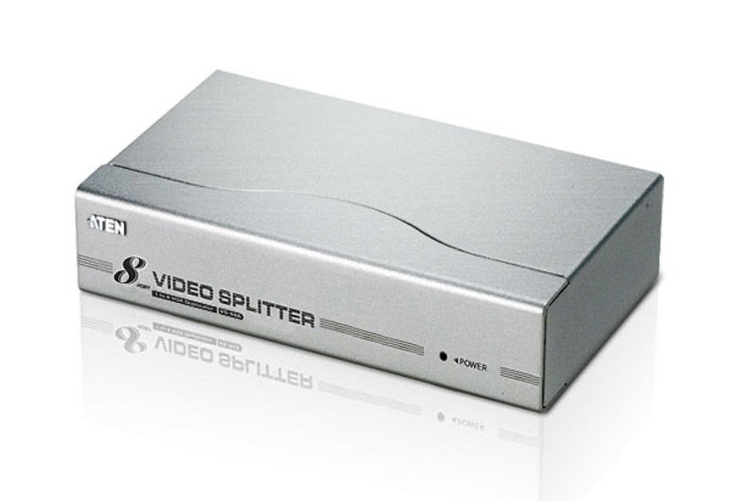 Aten VS98A 8-Port VGA Splitter - 300MHz Bandwidth, Supports 1920x1440@60Hz, 65m Transmission - Ideal for Conference Rooms, Classrooms, and Multi-Monitor Setups