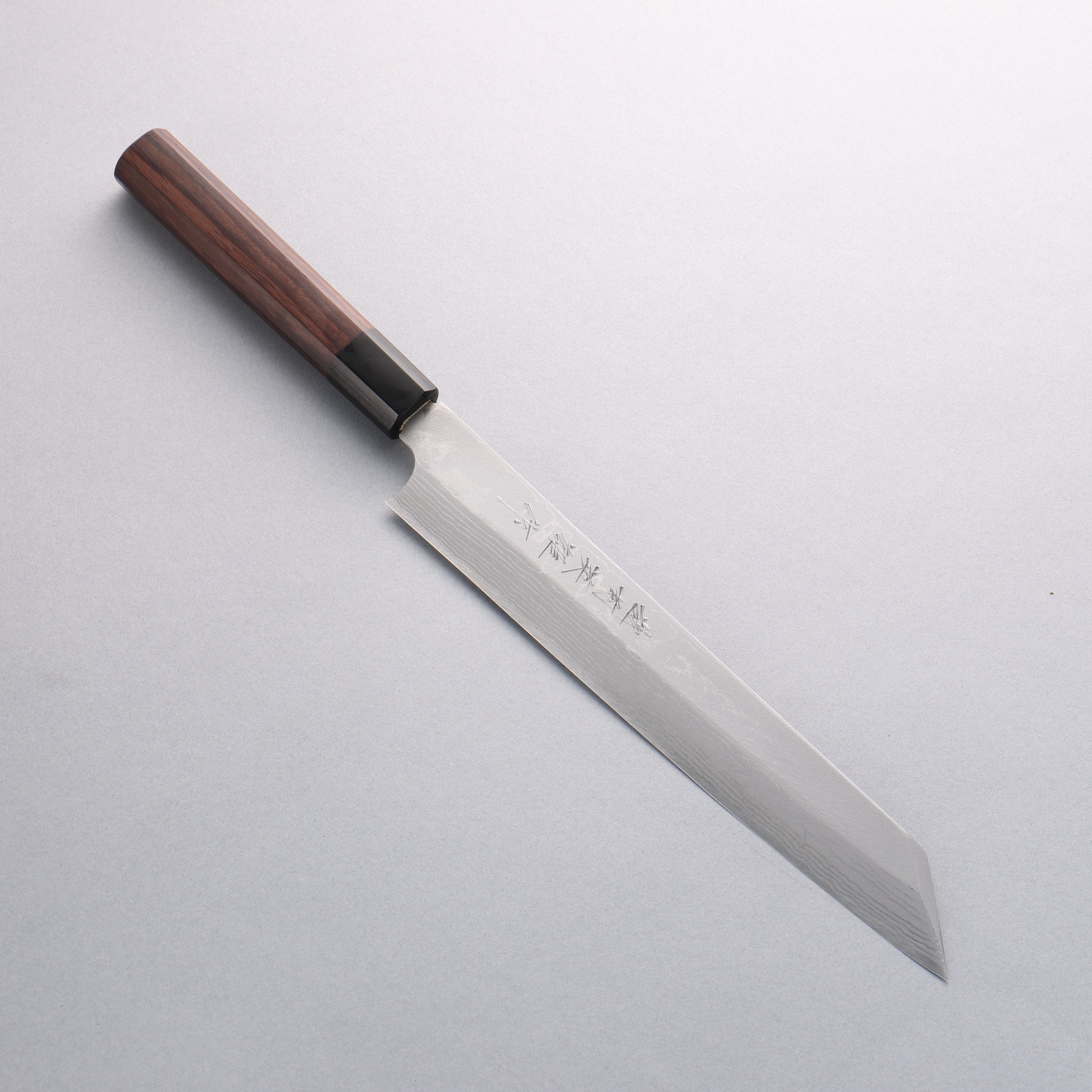 Premium Hideo Kitaoka White Steel No.2 Damascus Kiritsuke Yanagiba 240mm - Japanese Chef Knife with Shitan Handle - Perfect for Sushi, Sashimi & Precision Cutting