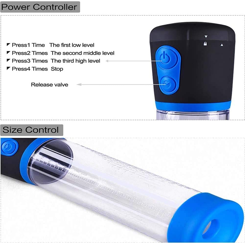 Premium Men's Vacuum Pump for Male Enhancement - Penis Enlargement Pump Therapy Kit with Comfortable Gripper - Easy to Use for Home Use, Gym, Travel & Intimate Moments