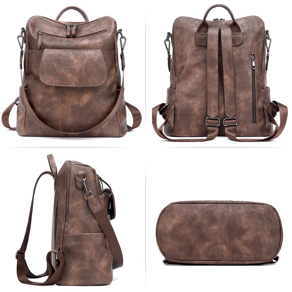 CLUCI Genuine Leather Backpack Purse for Women - Large Convertible Anti-Theft Travel Backpack Handbag | Perfect for Work, College & Weekend Getaways