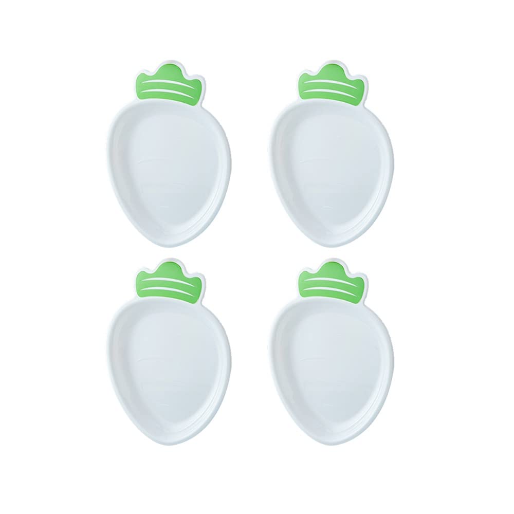 White Carrot-Shaped Salad Bowl Set - 4-Piece Snack Plates for Fruits, Candy & Dried Fruits | Perfect for Home, Restaurant & Party Snacking | Durable & Stylish Serving Dishes