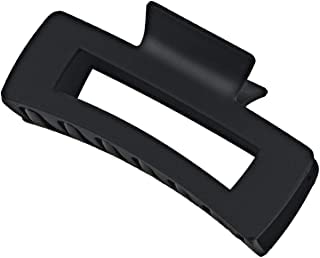Aliba Collection Strong Hold Rectangle Hair Claw Clips - Matte Black Non-Slip Hair Jaw Clamps for Women & Girls | Perfect for Ponytails, Buns & Everyday Hairstyles