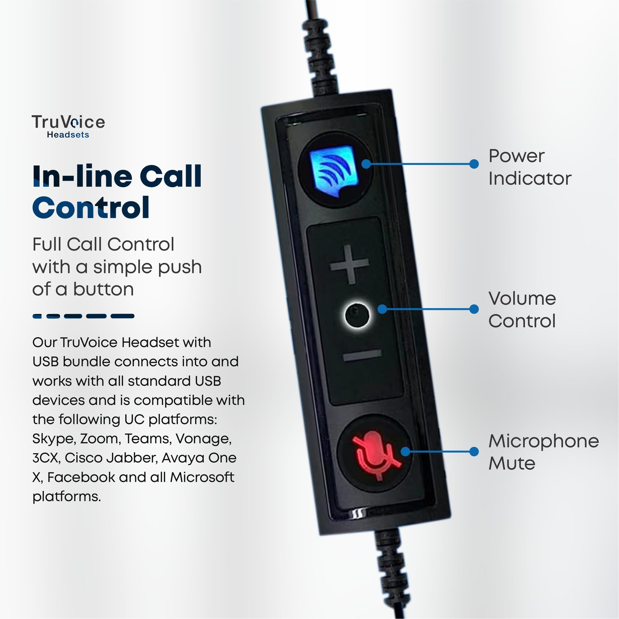 TruVoice HD-550 USB Premium Noise Canceling Headset for Office & Call Center | HD Speakers & Clear Mic | Compatible with All VoIP Systems | Perfect for Remote Work, Customer Service & Online Meetings