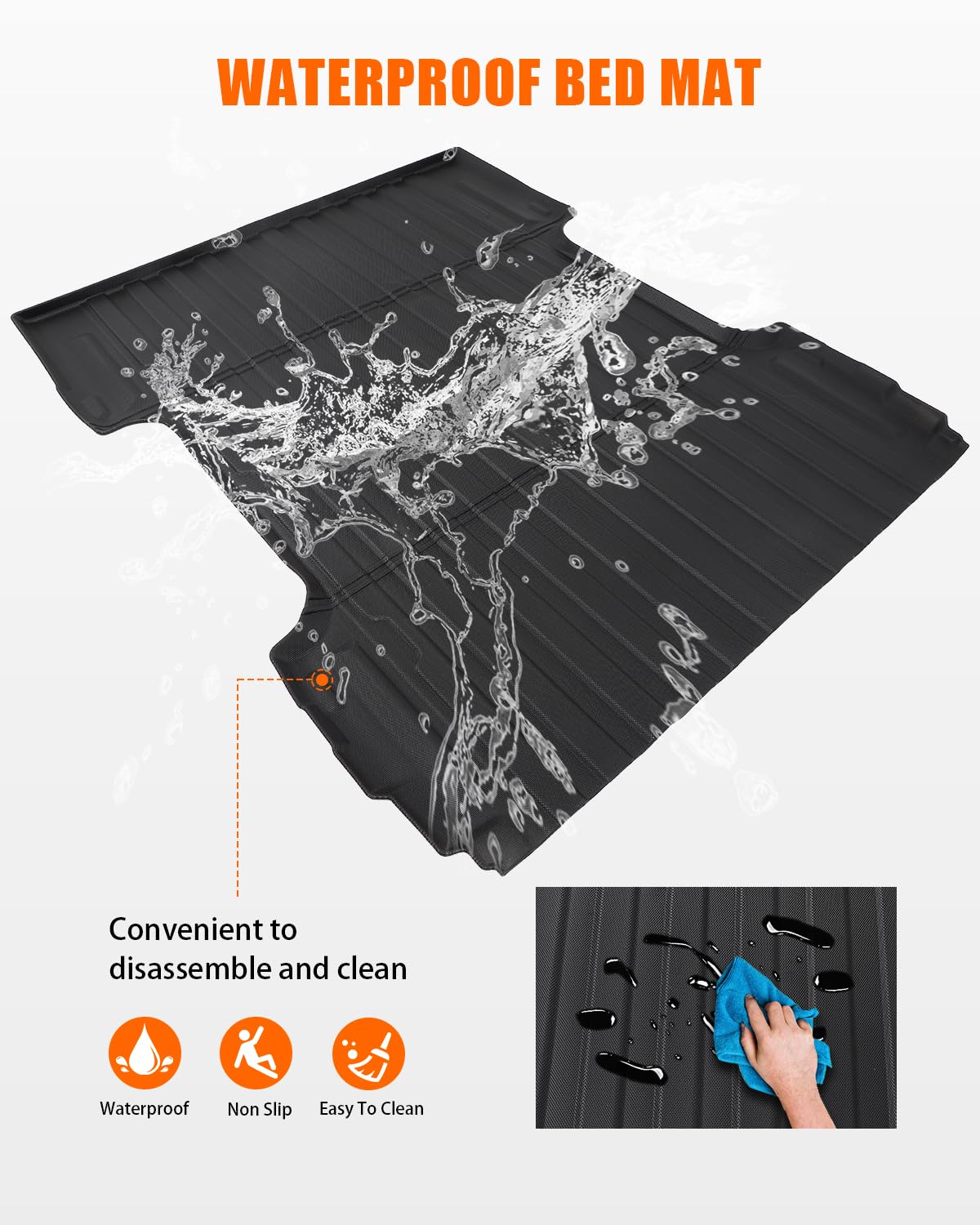 MIROZO All-Weather TPE Truck Bed Liner Mat for 2007-2018 Chevy Silverado 1500 & GMC Sierra 1500 (5.8 ft Short Bed) - Durable Protection Against Dirt, Spills & Scratches | Perfect for Hauling, Camping & Work Site Use