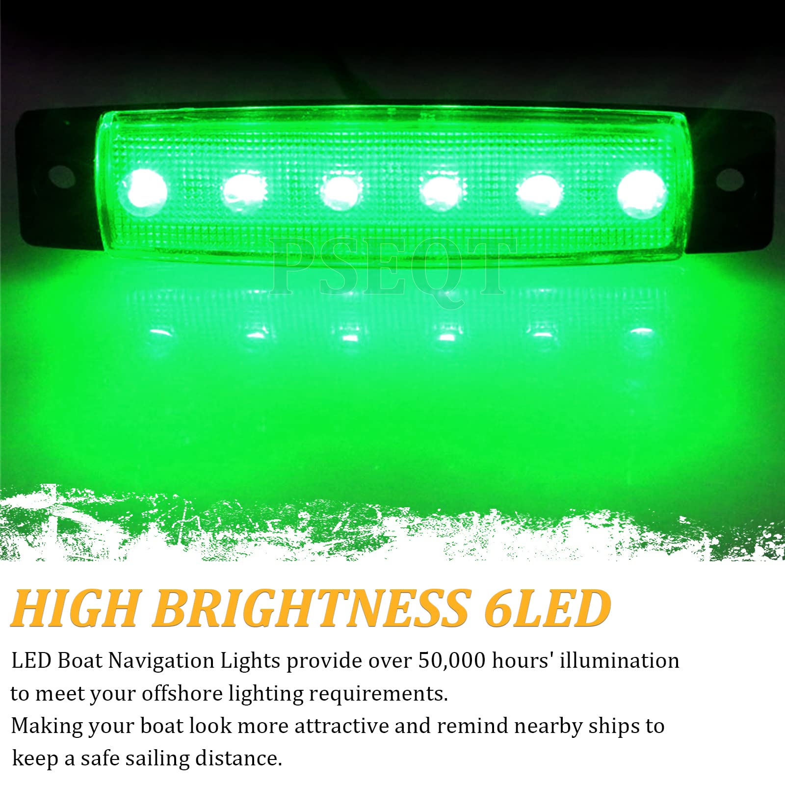 PSEQT 12V Waterproof LED Boat Navigation Lights - Marine Interior Courtesy Light Strip for Deck, Transom, Cockpit - 3.8