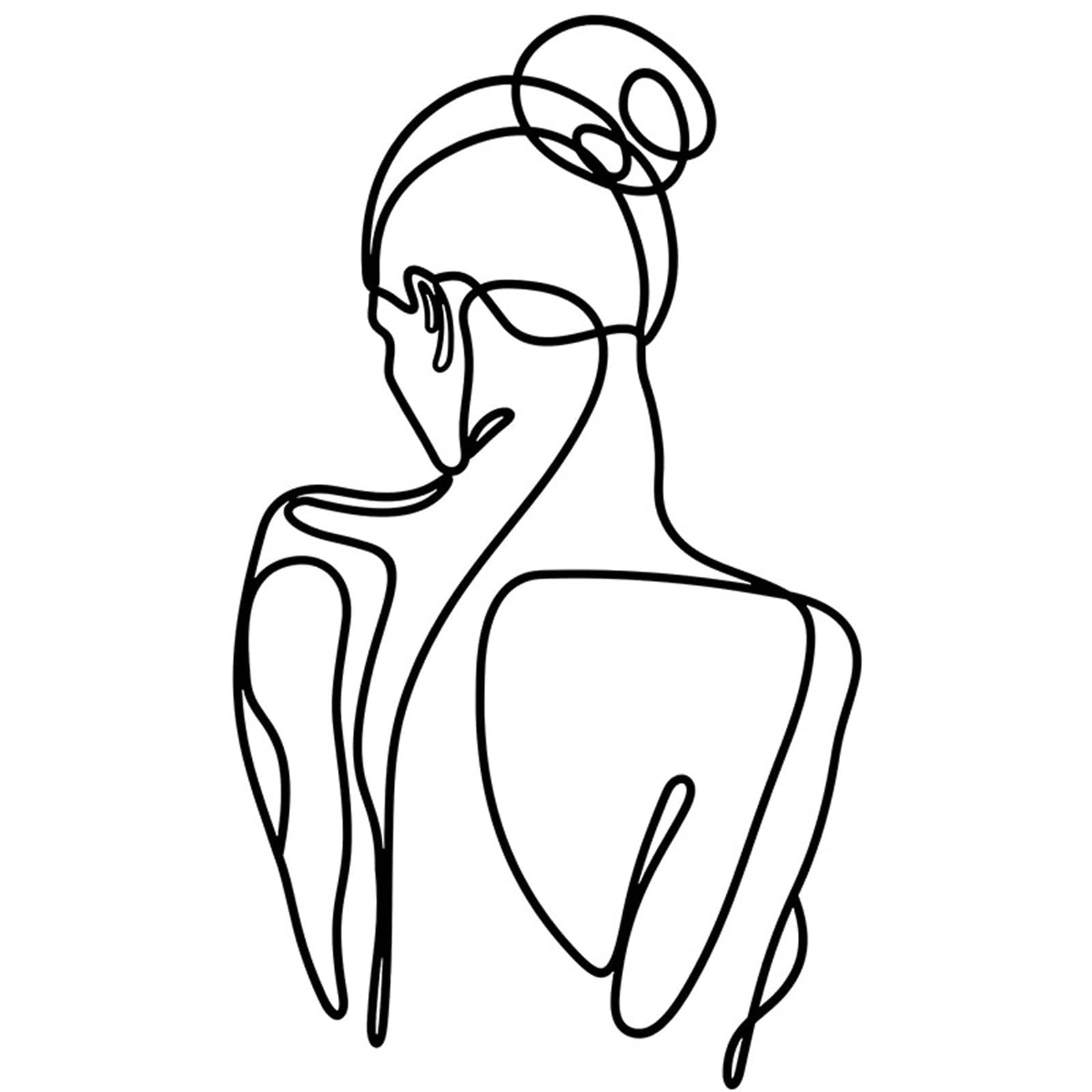 Modern Abstract Minimalist Single Line Female Metal Wall Art - Black Contemporary Sculpture for Home Decor - Perfect for Bedroom, Bathroom & Living Room Wall Accents | Ideal for Boho, Scandinavian & Modern Interior Design Styles