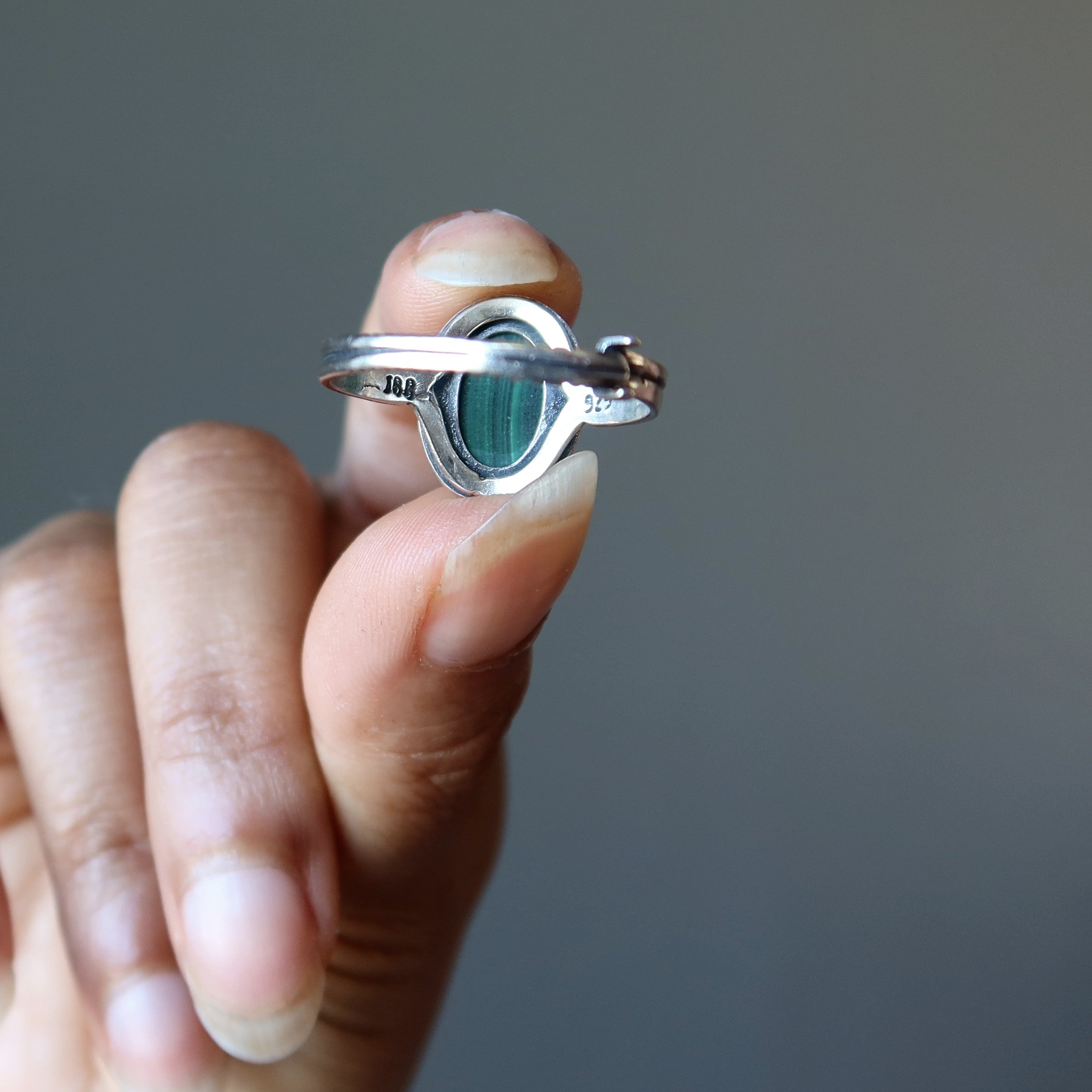 Malachite Ring for Women - Adjustable Sterling Silver Green Stone Jewelry - Perfect for Gifts, Boho Fashion & Everyday Wear