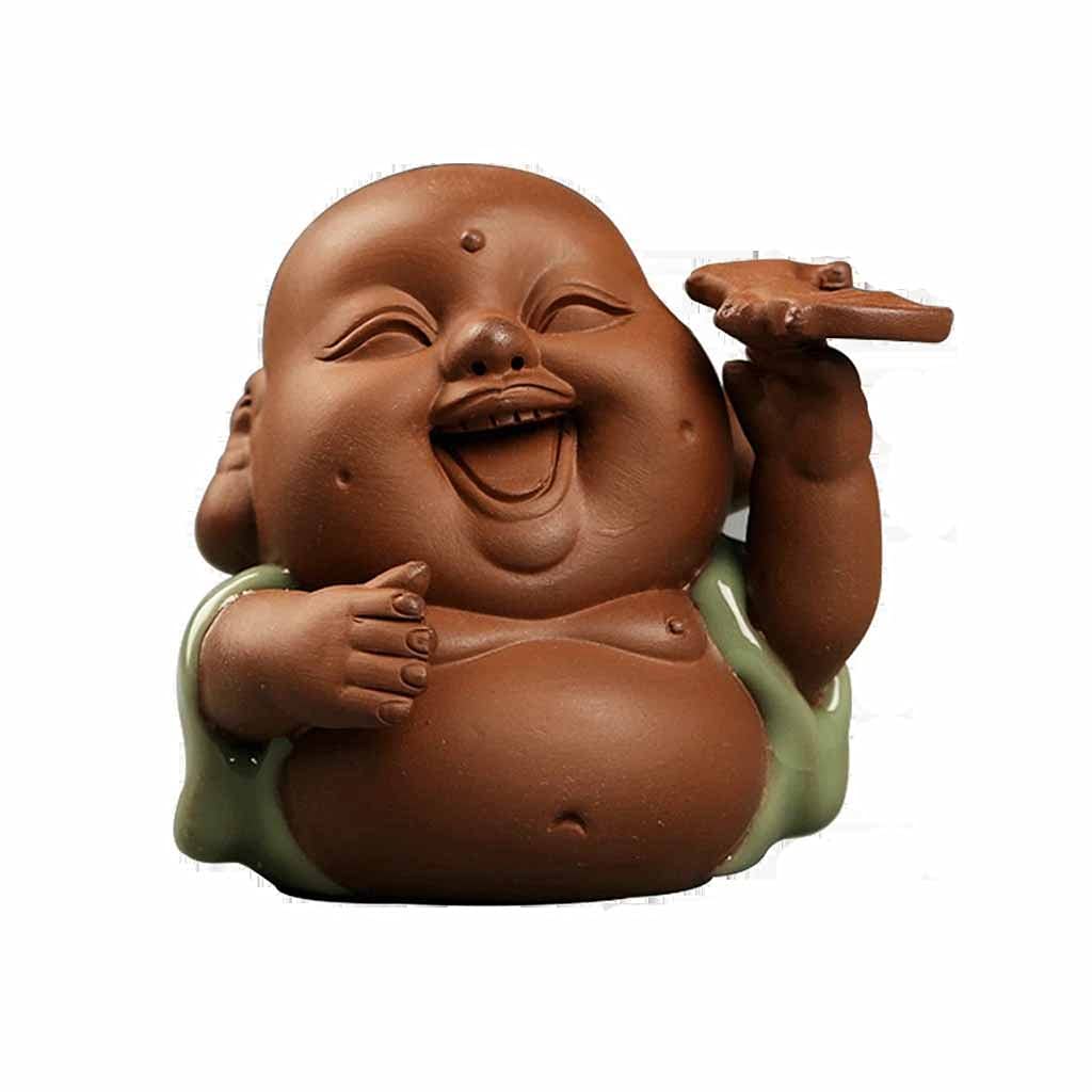 Handmade Purple Sand Tea Pet - Lovely Buddha Little Monk Tea Accessories for Tea Lovers | Desktop Decoration, Meditation Gift, Zen Decor (Color: A)