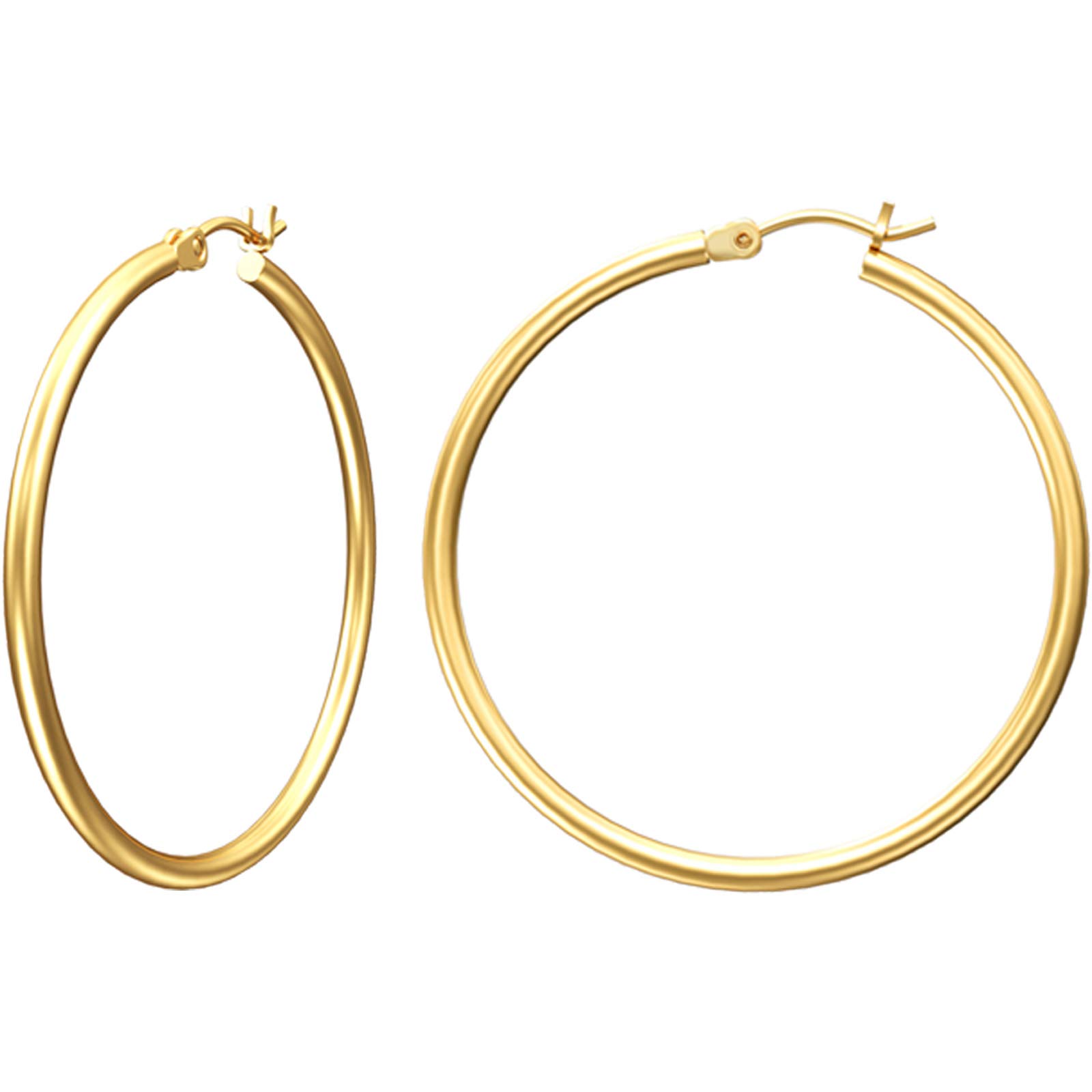 Gacimy 14K Gold Plated Hoop Earrings for Women | 925 Sterling Silver Post | Elegant Everyday & Party Jewelry
