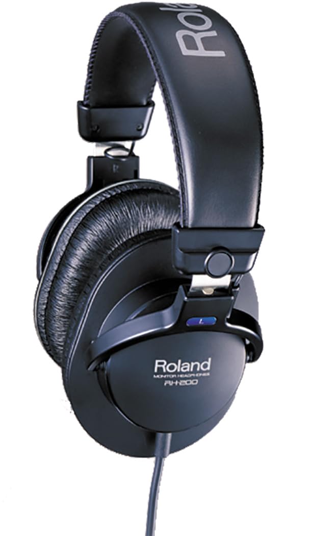Roland RH-200 Professional Studio Headphones with Coiled Cable - High-Fidelity Stereo Monitoring, Accurate Sound & Comfortable Fit for Music Production, Recording, Mixing & Podcasting