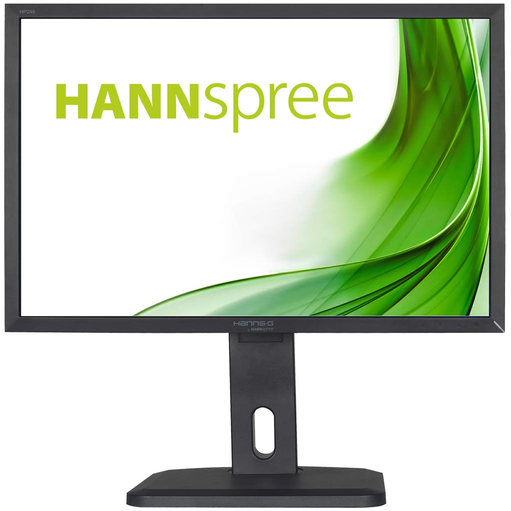 HANNspree HP246PJB 24-Inch Full HD Monitor with Height Adjustment, DisplayPort, HS-IPS Panel, Matte Black - Perfect for Home Office, Gaming, and Professional Workstations