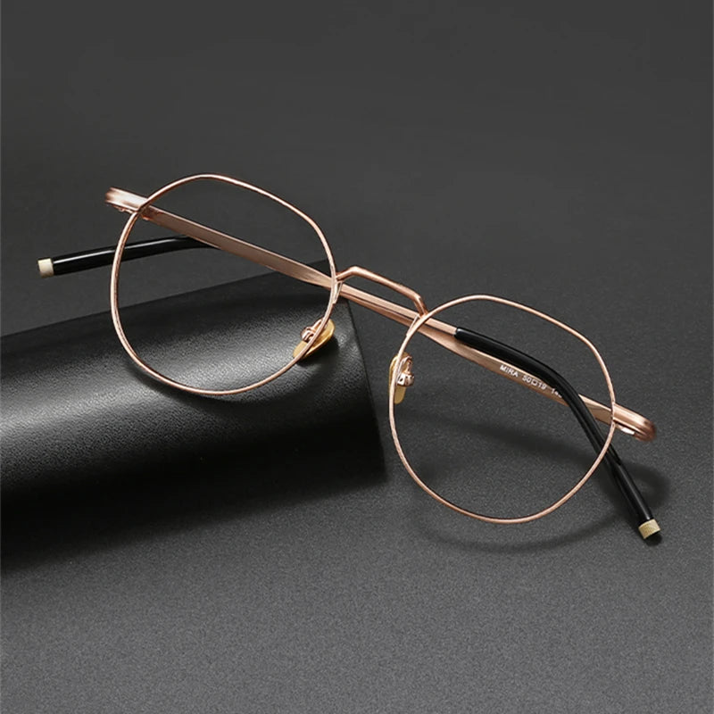 Stylish Unisex Black Titanium Round Full Rim Eyeglasses M137 - Perfect for Reading, Work & Everyday Fashion