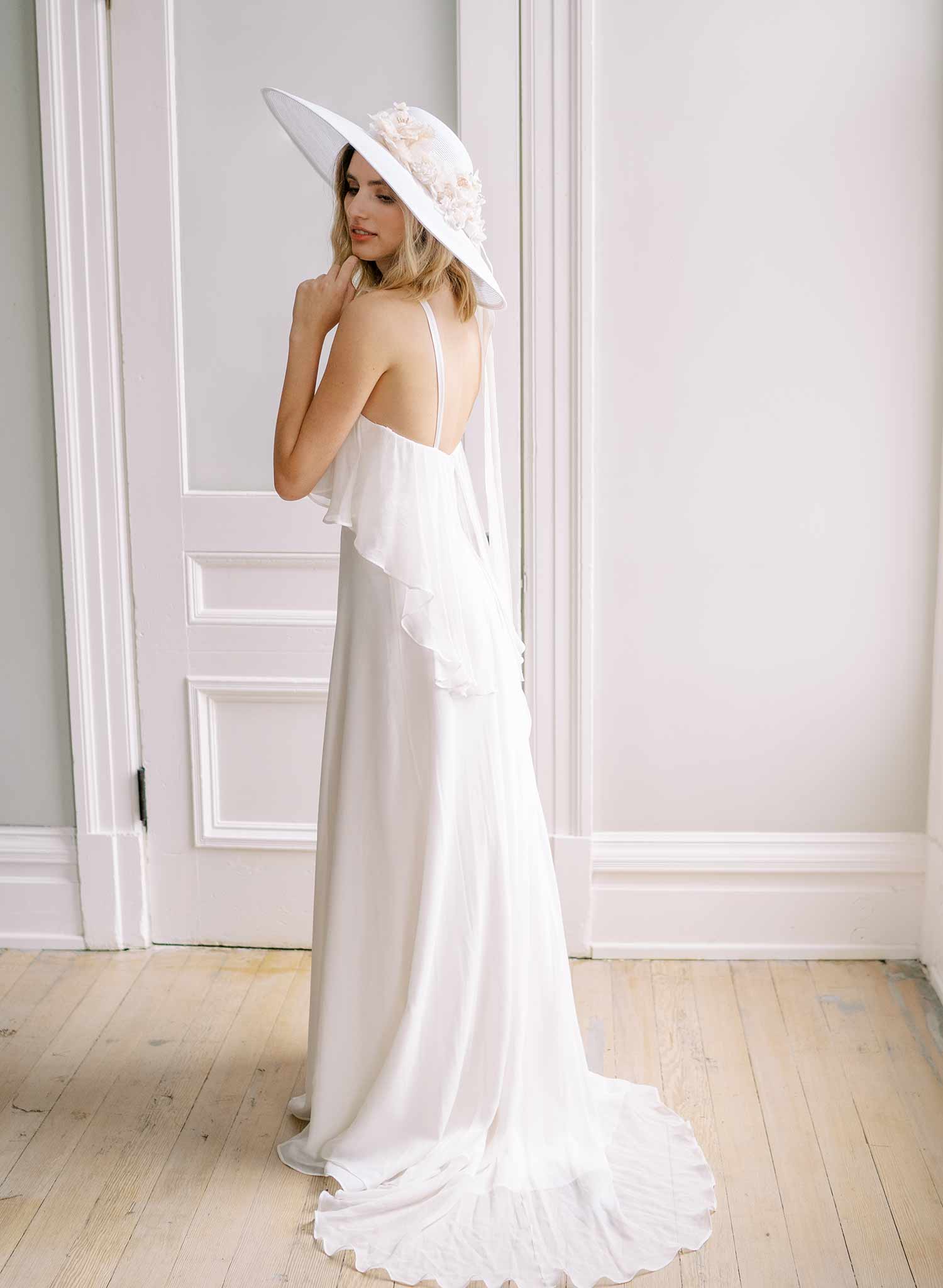 Elegant Floral Bridal Hat for Wedding - Style #2457 | Perfect for Bridal Showers, Garden Weddings & Boho Chic Looks