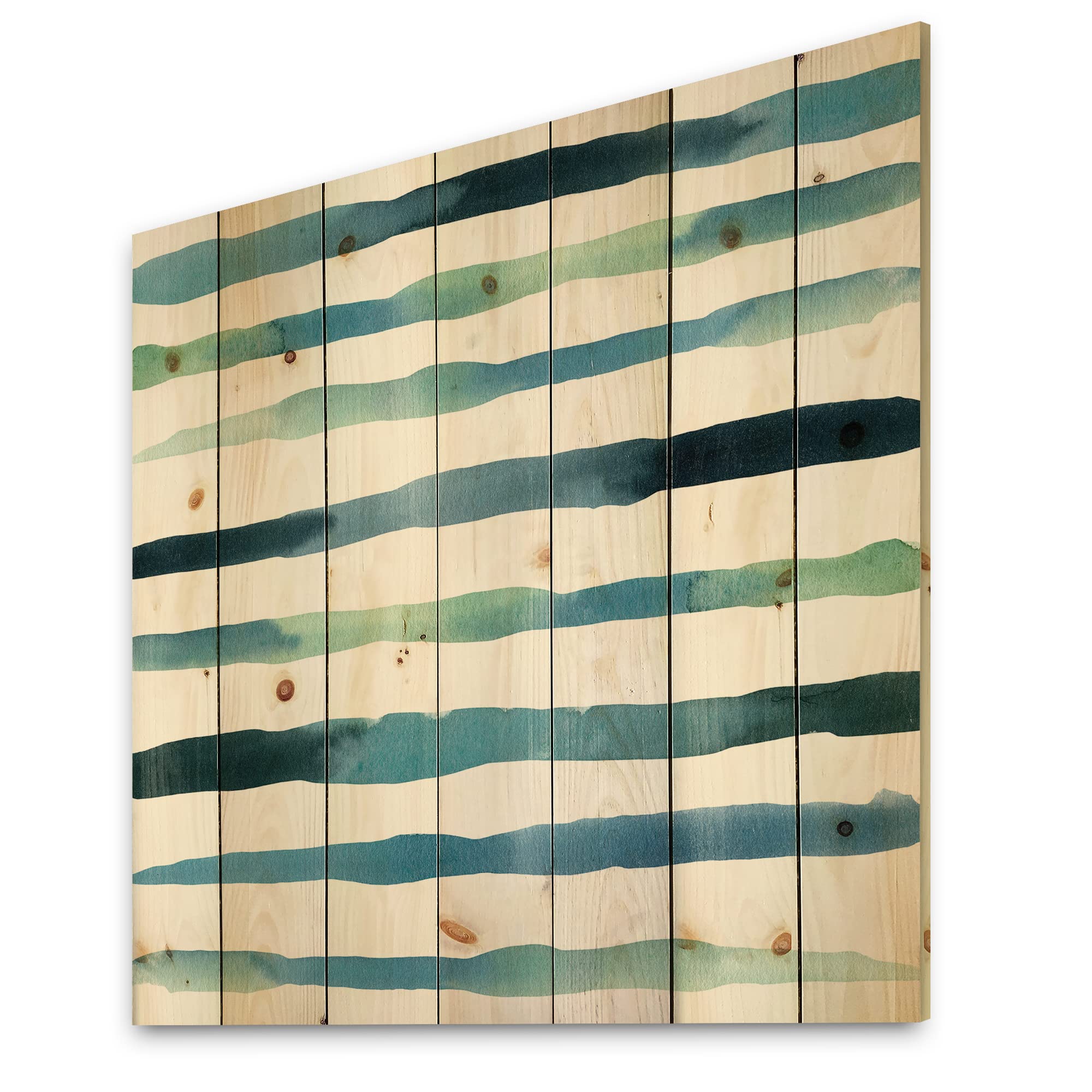 DesignQ Aquatic Dark Blue Vertical Modern Wood Wall Art - Large Abstract Pine Wood Panel Decor for Living Room, Bedroom & Office