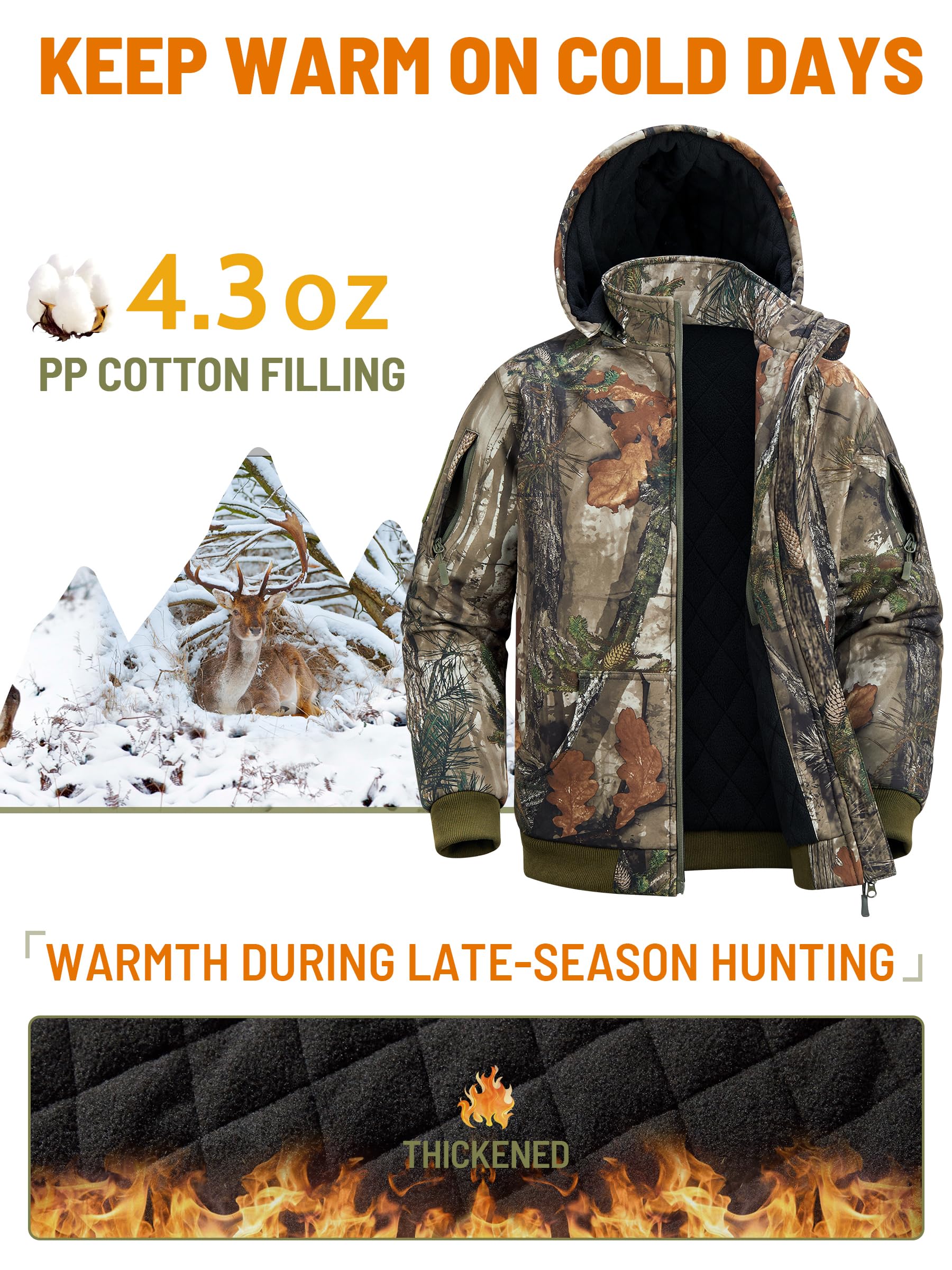 NEW VIEW Kids Camo Hunting Clothes - Silent Youth Hunting Jacket for Cold Winter | Waterproof Camouflage Hunting Coat for Boys & Girls | Perfect for Outdoor Adventures, Hunting Trips & Winter Camping