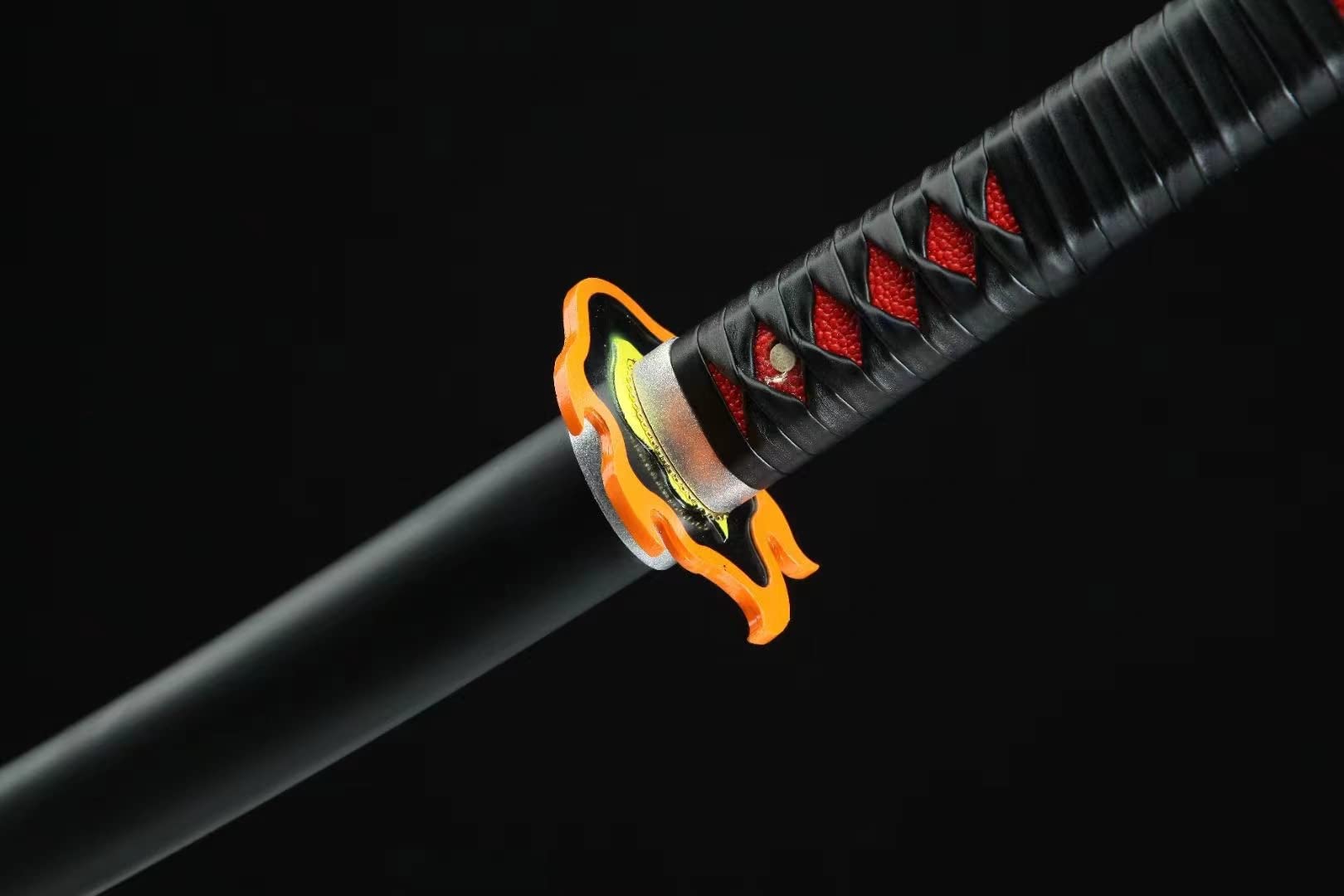 HERO SWORD Japanese Anime Katana - Hand Forged 1045 Carbon Steel Samurai Sword - Full Tang Handmade Demon Slayer Katana - Sharp Practical Blade for Cosplay, Martial Arts & Collectors