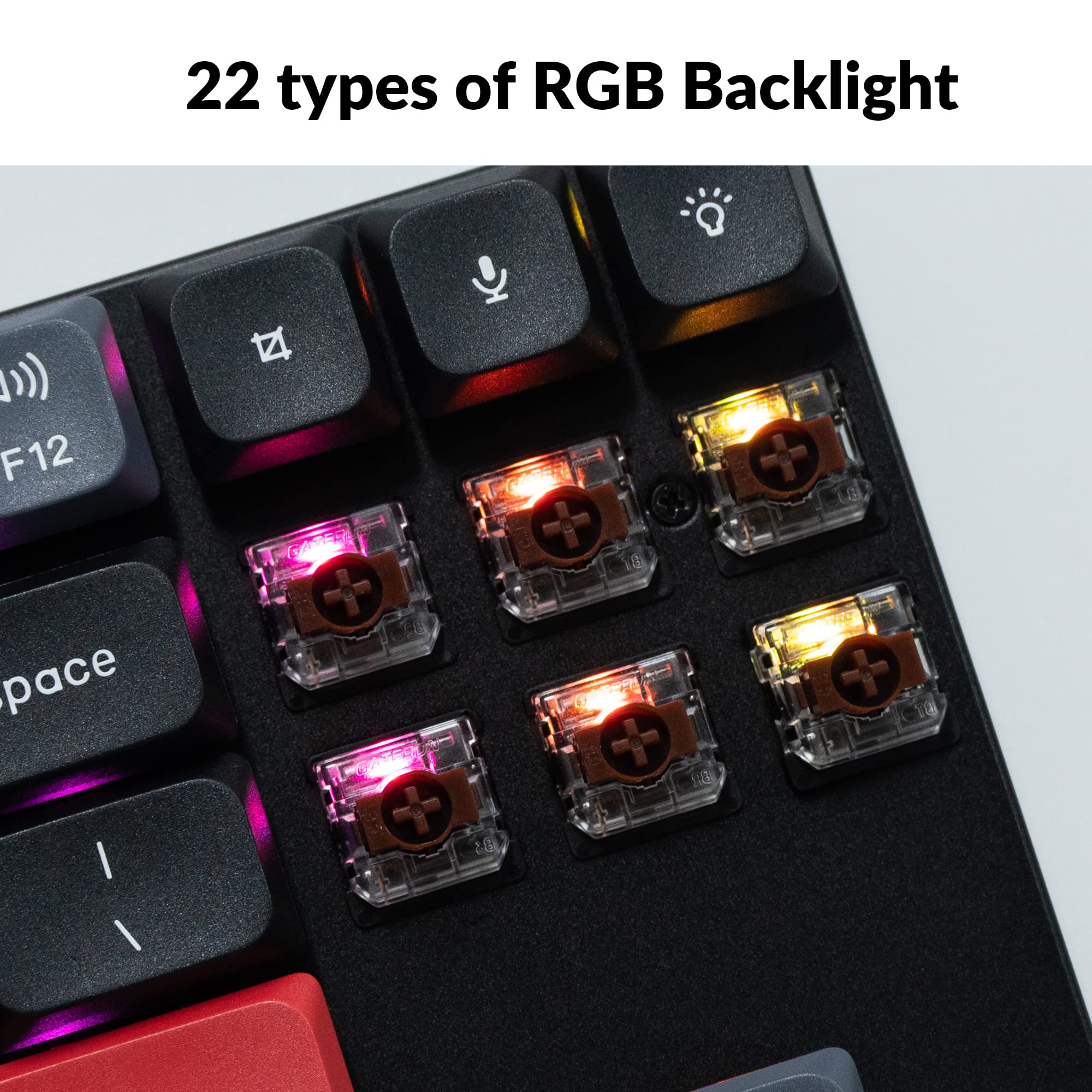 Keychron K1 Pro TKL Ultra-Slim Wireless Mechanical Keyboard - Hot-Swappable Low-Profile Gateron Brown Switches, RGB Backlit PBT Keycaps - Compatible with Mac, Windows, Linux - Perfect for Office Work, Gaming & Programming