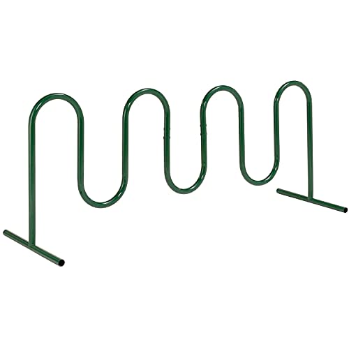 Global Industrial Wave Bike Rack - Heavy Duty Free Standing Bicycle Storage for 9 Bikes, Green - Perfect for Garage, Backyard, and Outdoor Bike Parking