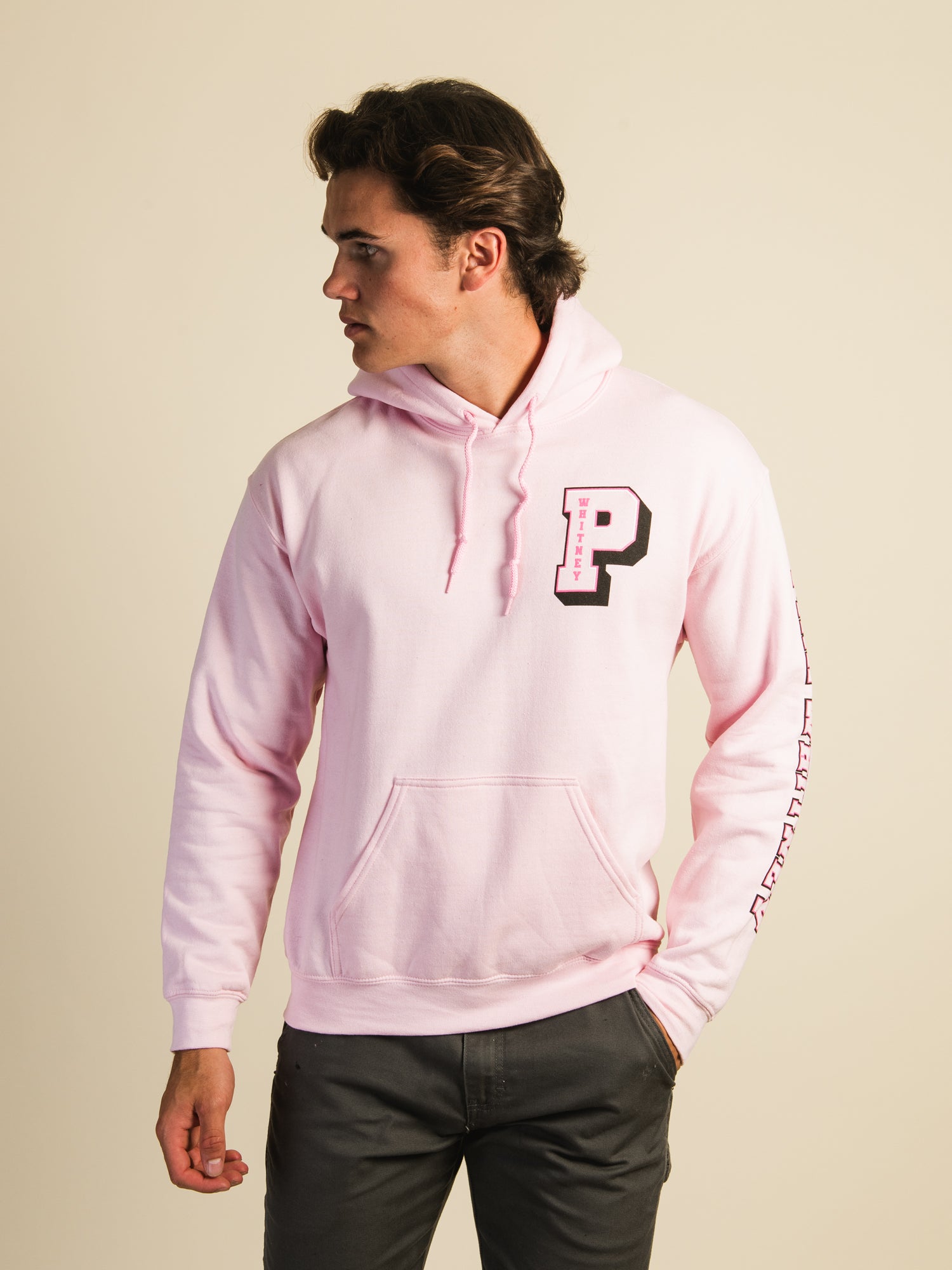 Barstool Sports Pink Whitney Varsity Hoodie - Men's & Women's Pullover Sweatshirt for Casual Wear, Game Day & Fan Apparel