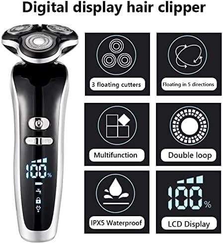 Professional Electric Razor for Men - 4D Rotary Shaver, USB Rechargeable Hair Clipper & Beard Trimmer Kit - Perfect for Home, Travel & Grooming Gifts
