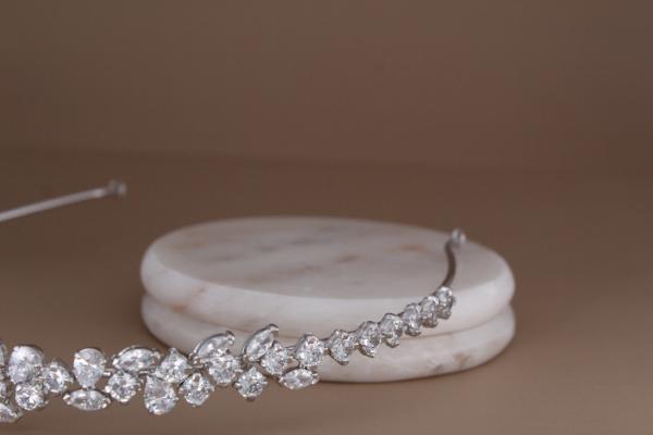 ALIX Rose Gold Wedding Headband with Swarovski Crystals - Elegant Bridal Tiara for Weddings, Prom, and Special Occasions