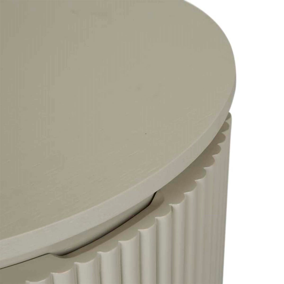 Benjamin Ripple Round Bedside Table - Modern Nightstand with Storage Shelf for Bedroom, Living Room, or Office - Perfect for Lamps, Books, and Decor