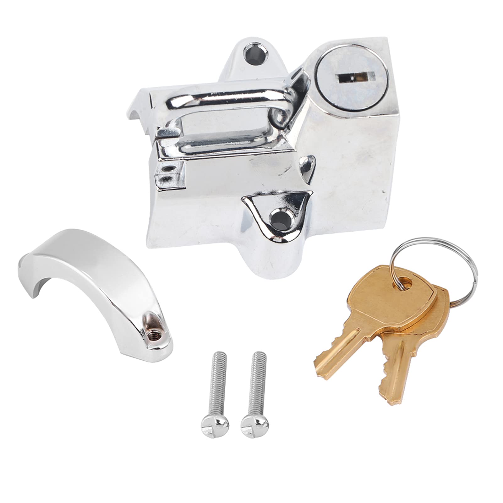 Universal Stainless Steel Motorcycle Helmet Lock with 2 Keys - Durable Motorbike Bike Helmet Hanging Hook & Security Accessories - Perfect for Parking, Storage, and Theft Prevention
