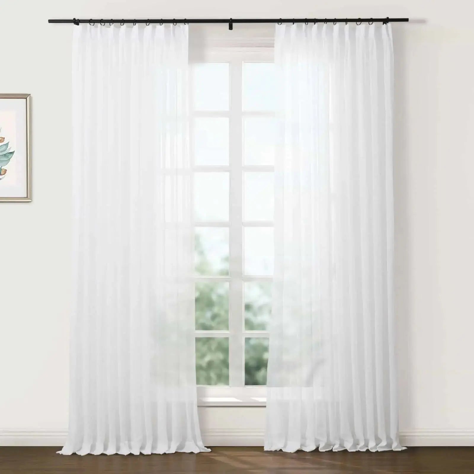Flynn Airy Lightweight Sheer Curtain Pleated - Elegant Window Treatment for Living Room & Bedroom Decor