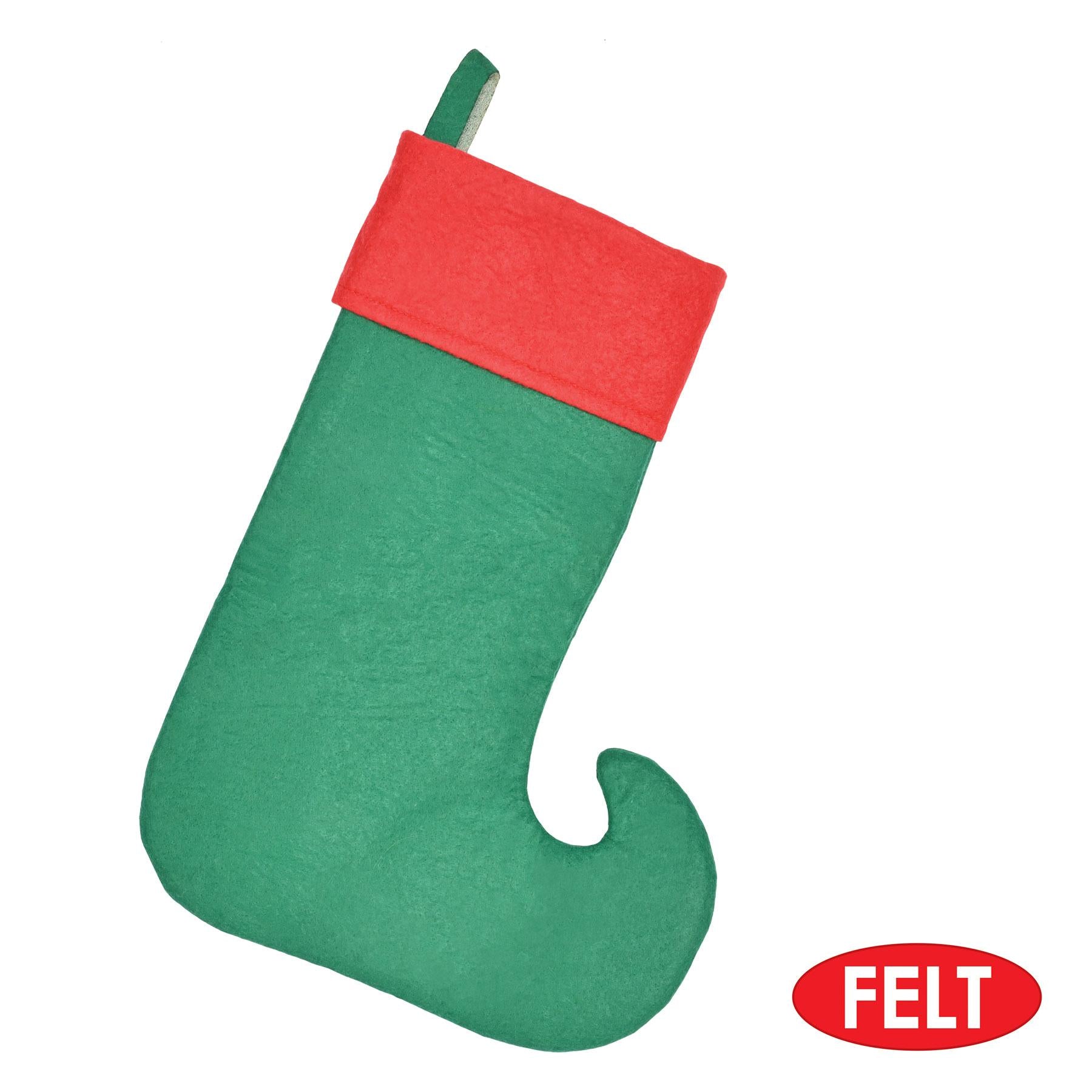 12 Pack Christmas Felt Elf Stockings - Holiday Decorations for Fireplace Mantel, Tree, and Festive Home Decor
