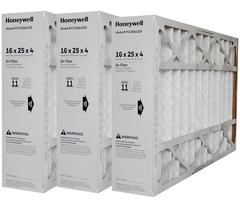 Honeywell FC100A1029 MERV 11 Air Filter 16x25x4 (Actual Size 15 15/16 x 24 7/8 x 4 3/8) - 3 Pack for HVAC, Furnace & AC Systems - Improves Indoor Air Quality & Reduces Allergens