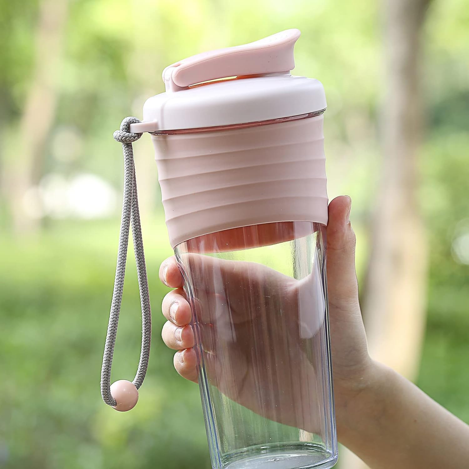 24 oz Protein Shaker Bottle with Whisk Ball - Portable Mixer Cup for Pre Workout, Whey Protein & Supplements - Gym, Fitness & Travel Essentials - Pink