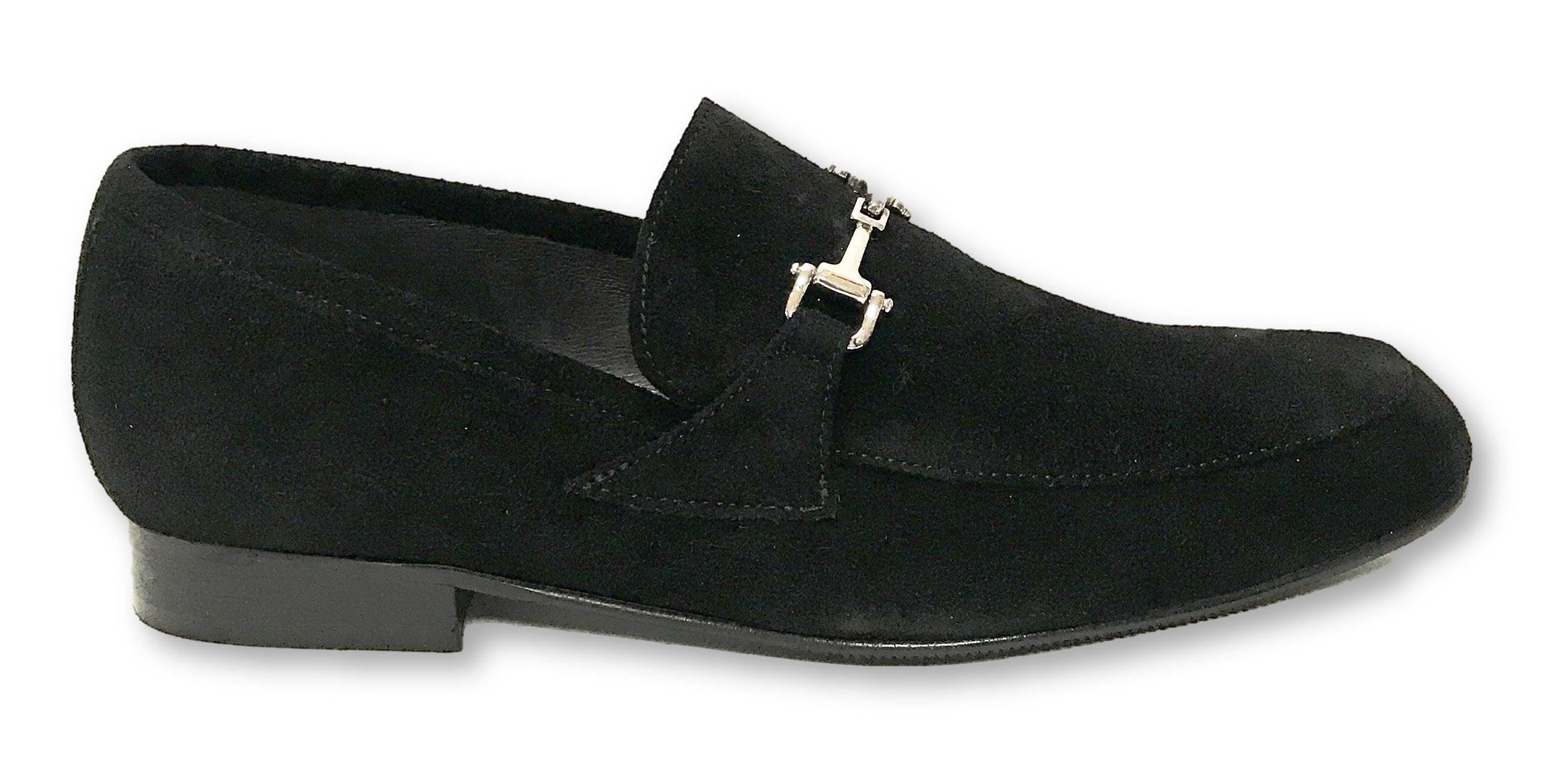 Atlanta Black Suede Buckle Moccasin Dress Shoes for Men - Comfortable Formal & Business Occasions