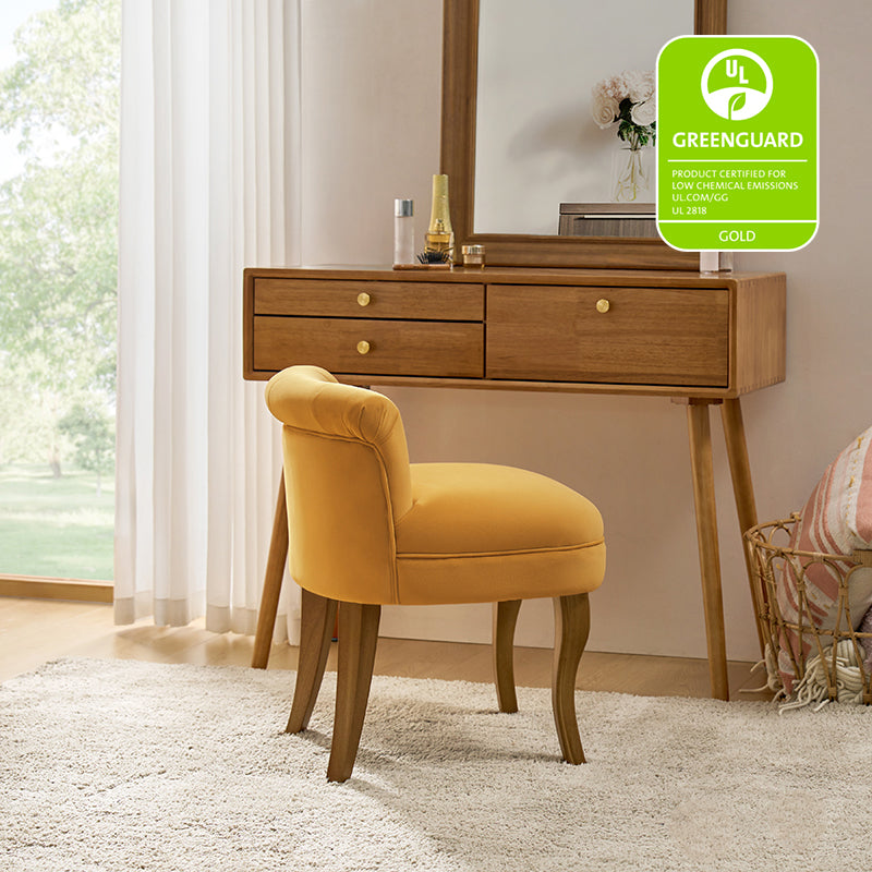 Moises Velvet Vanity Stool with Optional Types - Elegant Makeup Stool for Dressing Table, Bedroom & Bathroom