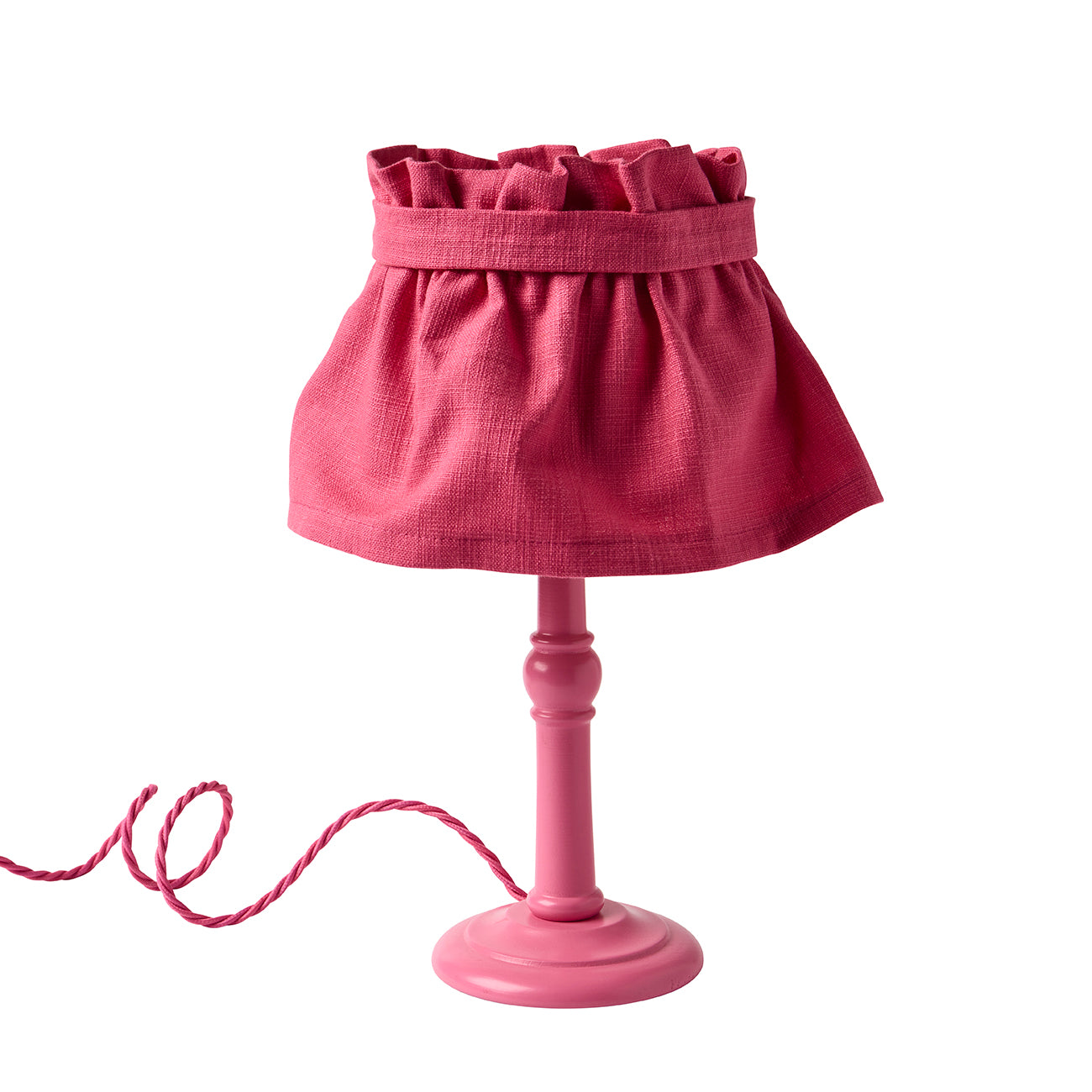 Flirty Skirt Lampshade - Plain Pink with Tie - Elegant Home Decor for Bedroom, Living Room & Dining Room Lighting