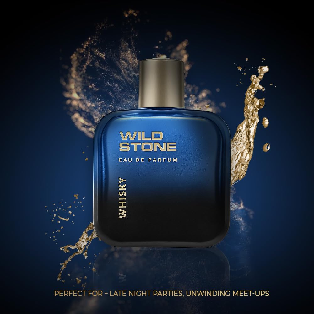Wild Stone Whisky Perfume for Men - 100ml Long Lasting Eau De Parfum | Woody & Fruity Fragrance | Premium Cologne Gift Set | Perfect for Date Night, Office & Special Occasions