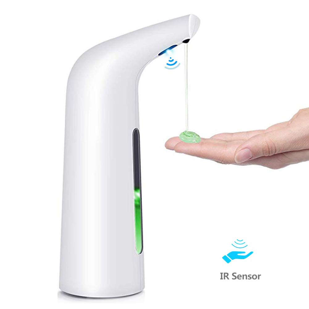 Automatic Touchless Soap Dispenser 400ml - Battery Powered Smart Sensor Liquid Soap Dispenser for Kitchen, Bathroom, Home, Hotel & Restaurant - Hygienic Hands-Free Soap Dispenser (Silver) - Perfect for Germ-Free Hand Washing in High-Traffic Areas