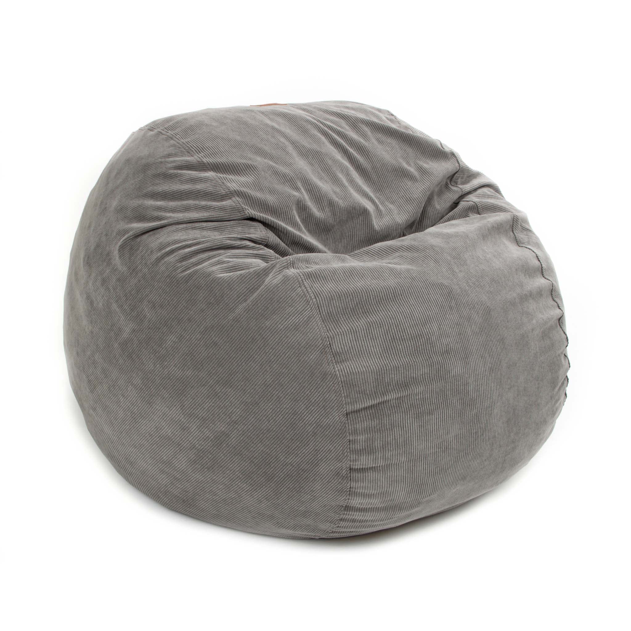 CordaRoy's Convertible Corduroy Bean Bag Chair - King Size Grey | Foldable from Bean Bag to Lounger | As Seen on Shark Tank | Perfect for Living Room, Bedroom & Game Room