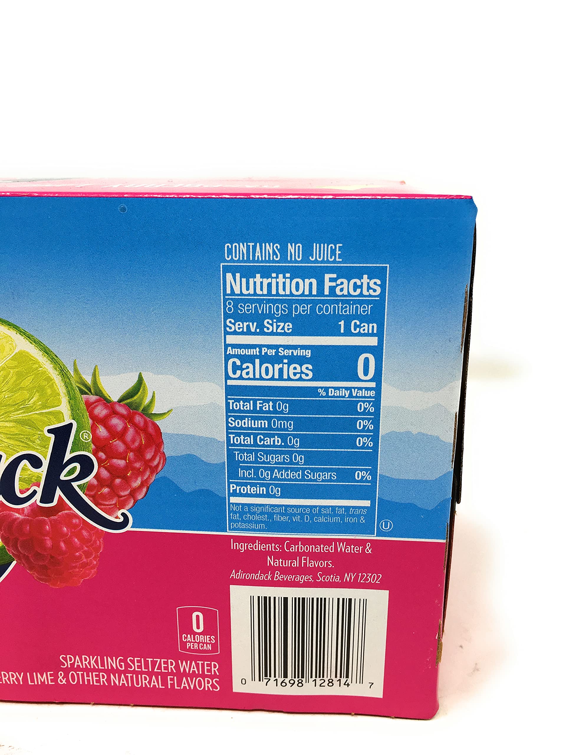 ADIRONDACK BEVERAGES Raspberry Lime Seltzer Water - 8 Pack (12 Fl Oz Cans) | Refreshing Sparkling Water for Parties, Picnics & Healthy Hydration