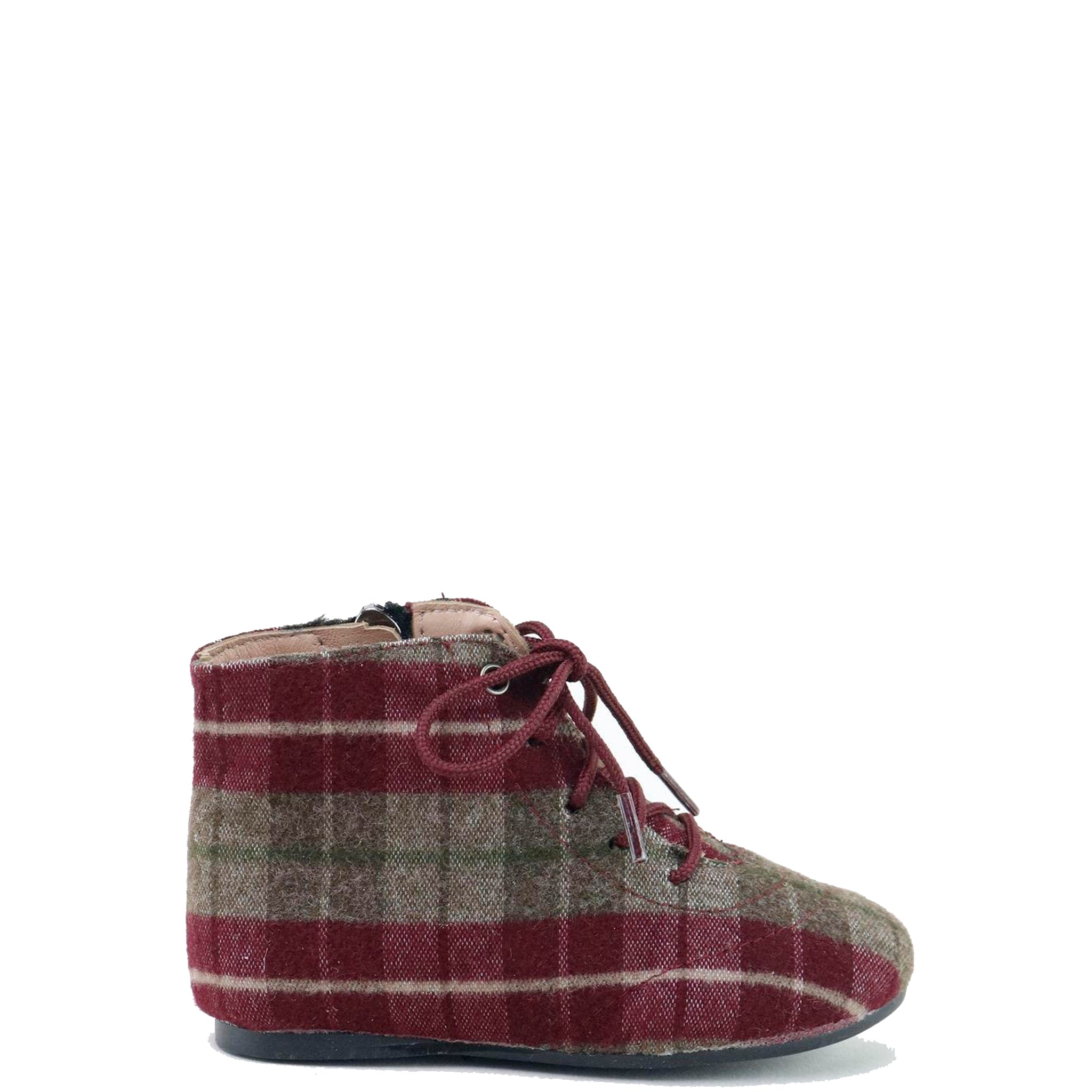 Papanatas Maroon Plaid Zipper Bootie - Stylish Winter Ankle Boots for Women | Perfect for Casual Outfits, Office Wear & Date Nights