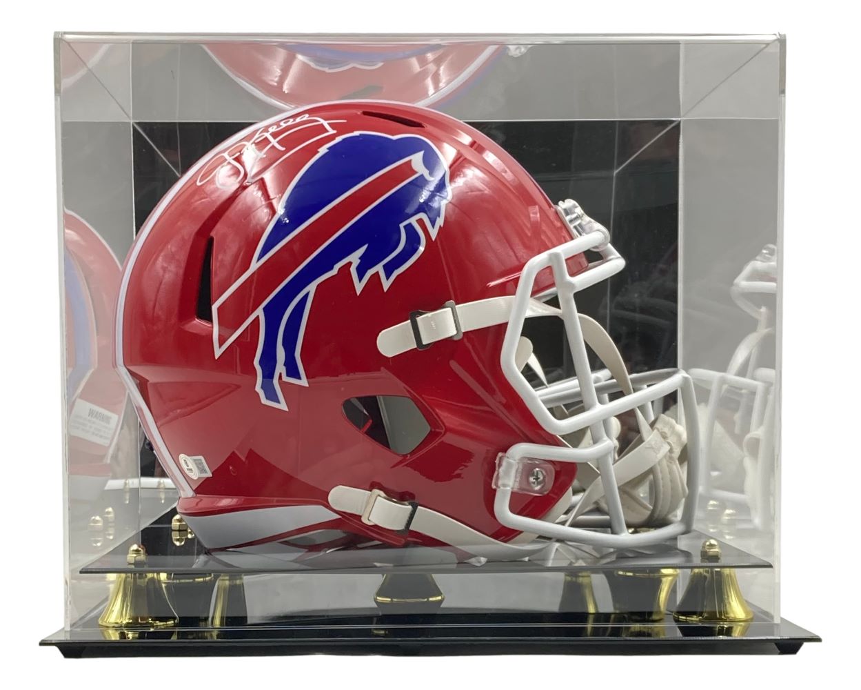 Jim Kelly Autographed Buffalo Bills Full Size Replica Speed Helmet with Display Case - Perfect for NFL Collectors, Sports Memorabilia Fans & Man Cave Decor