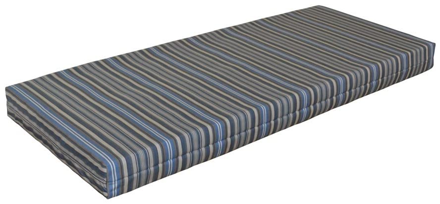 Poly Storage Bench Cushion with Blue Stripe - Waterproof & Comfortable Seat Pad for Entryway, Mudroom, or Bedroom - Perfect for Home Organization & Extra Seating