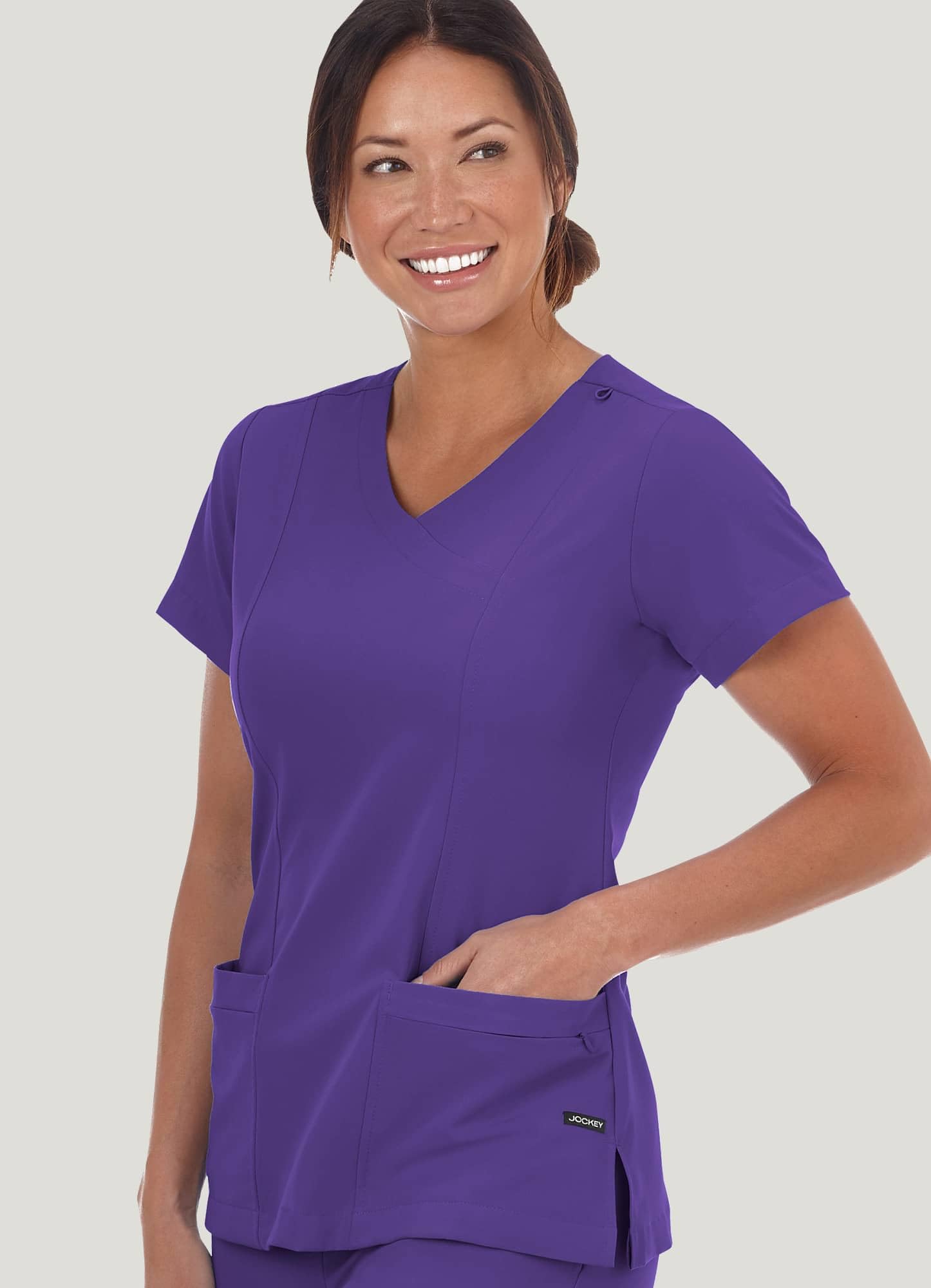 Jockey Scrubs Classic Women’s Mock Wrap Top - Comfortable Nursing Uniform for Healthcare Workers | Perfect for Hospitals, Clinics & Medical Professionals