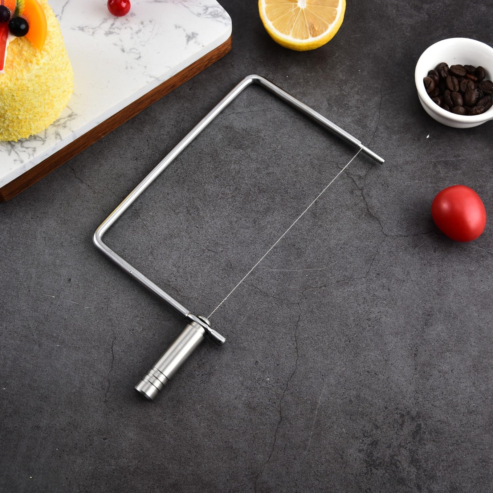Premium Stainless Steel Cheese Slicer with Wood Handle - Professional Cheese Cutting Tool for Kitchen, Charcuterie Boards & Gift Sets - Perfect for Parties, Wine Pairings & Gourmet Cheese Platters