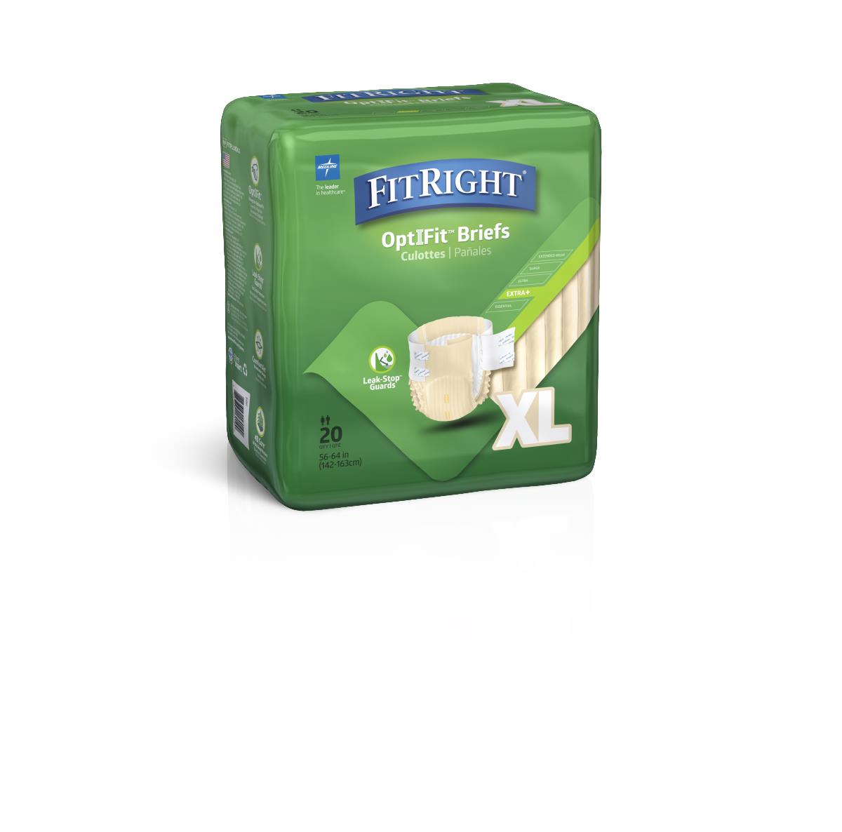 FitRight Plus Incontinence Briefs for Adults - Maximum Absorbency Overnight Protection - Comfortable Leak-Proof Underwear for Women & Men - Ideal for Nighttime Use, Travel, and Post-Surgery Care