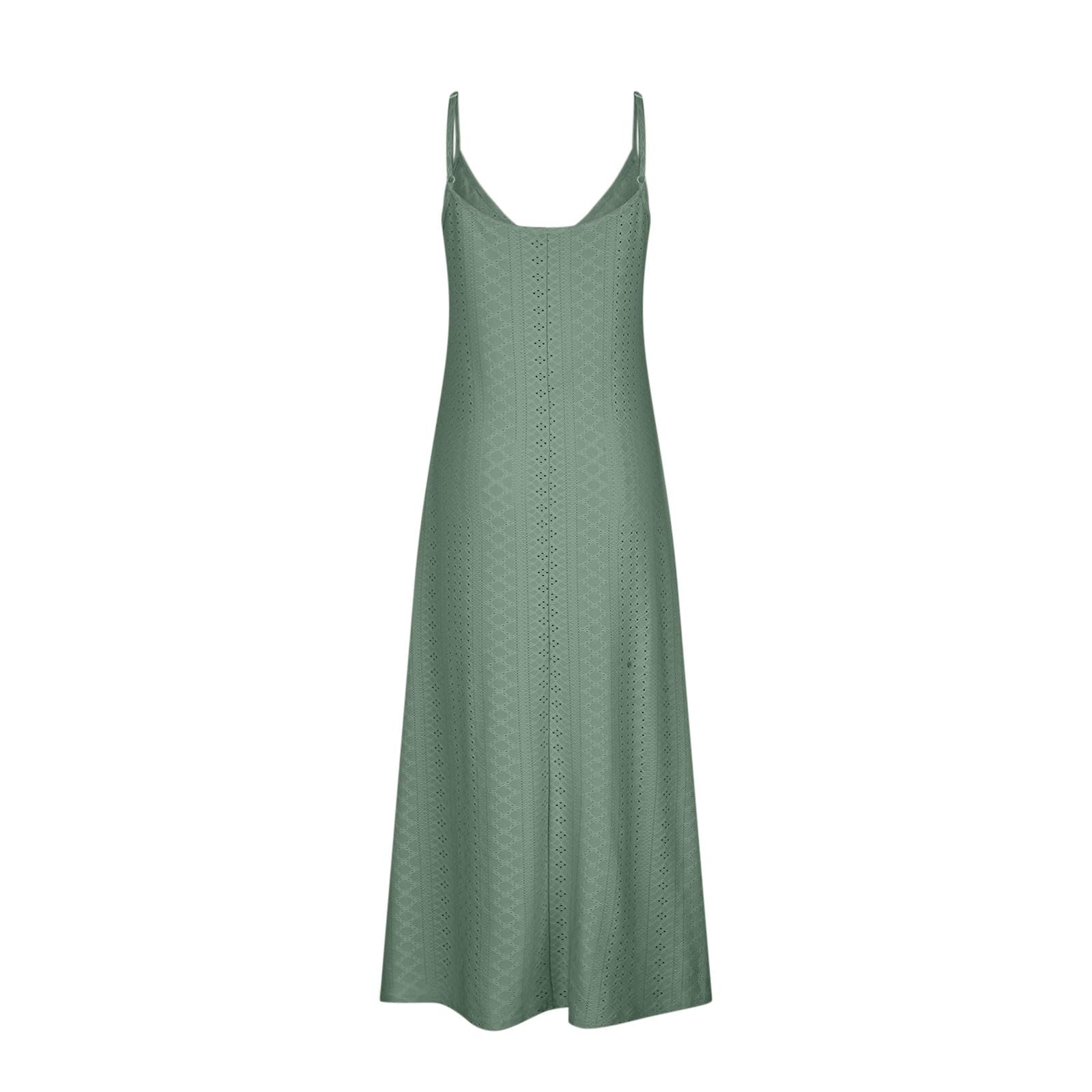 2024 Women's Summer Dresses - Casual Sleeveless Beach Sun Dress with Eyelet Details | Tropical Vacation Outfit for Spring & Summer | Perfect for Beach Parties, Resort Wear & Outdoor Date Nights