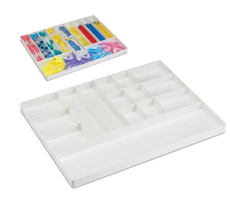 15-Section Plastic Dental Drawer Organizer Tray - White Medical Supply Cart Storage Solution for Dental Clinics & Hospitals