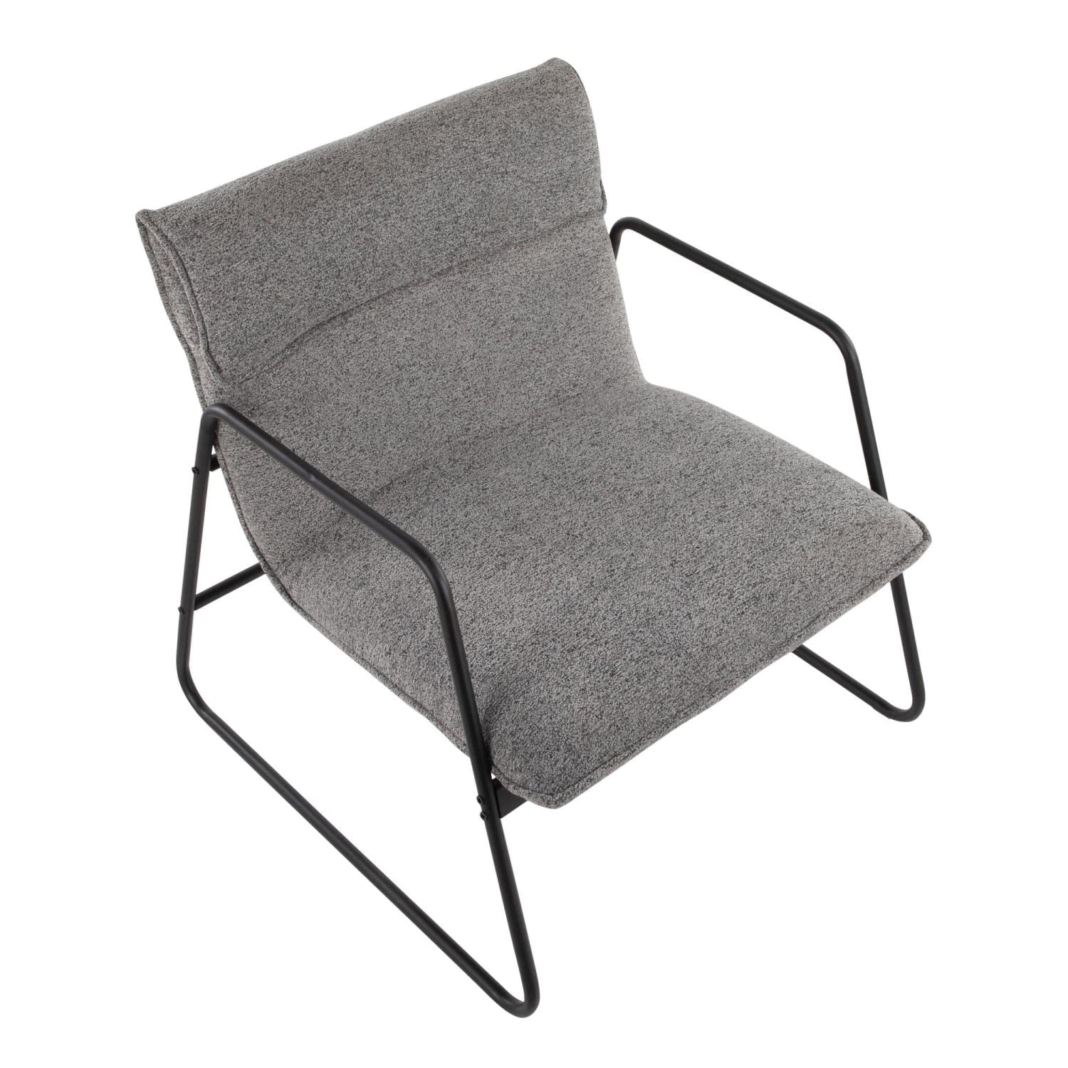 LumiSource Casper Arm Chair - Black Accent Chair for Living Room & Bedroom, Industrial Style Comfortable Lounge Chair for Reading, Relaxing & Home Office